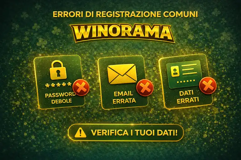Problemi comuni durante la registrazione Winorama con errori tipici, cause frequenti e soluzioni per ogni tipo di problema