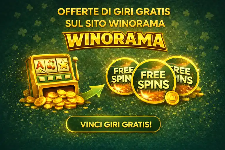Offerte di giri gratuiti sul casinò Winorama con ricompense legate alle slot, puntate preimpostate e condizioni di utilizzo